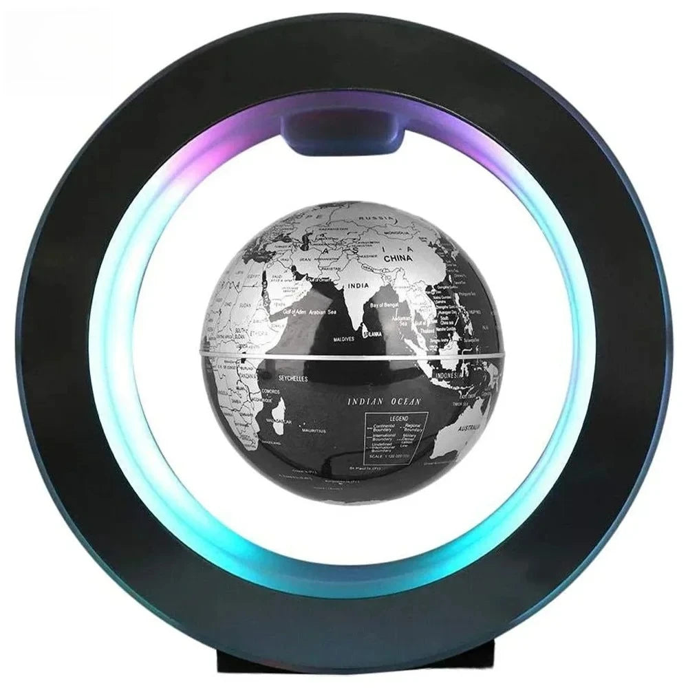 3D Magnetic Floating Earth Lamp, LED Rotating Globe Levitation Light O/C Shape Bedside Night Light Unique Gift Idea