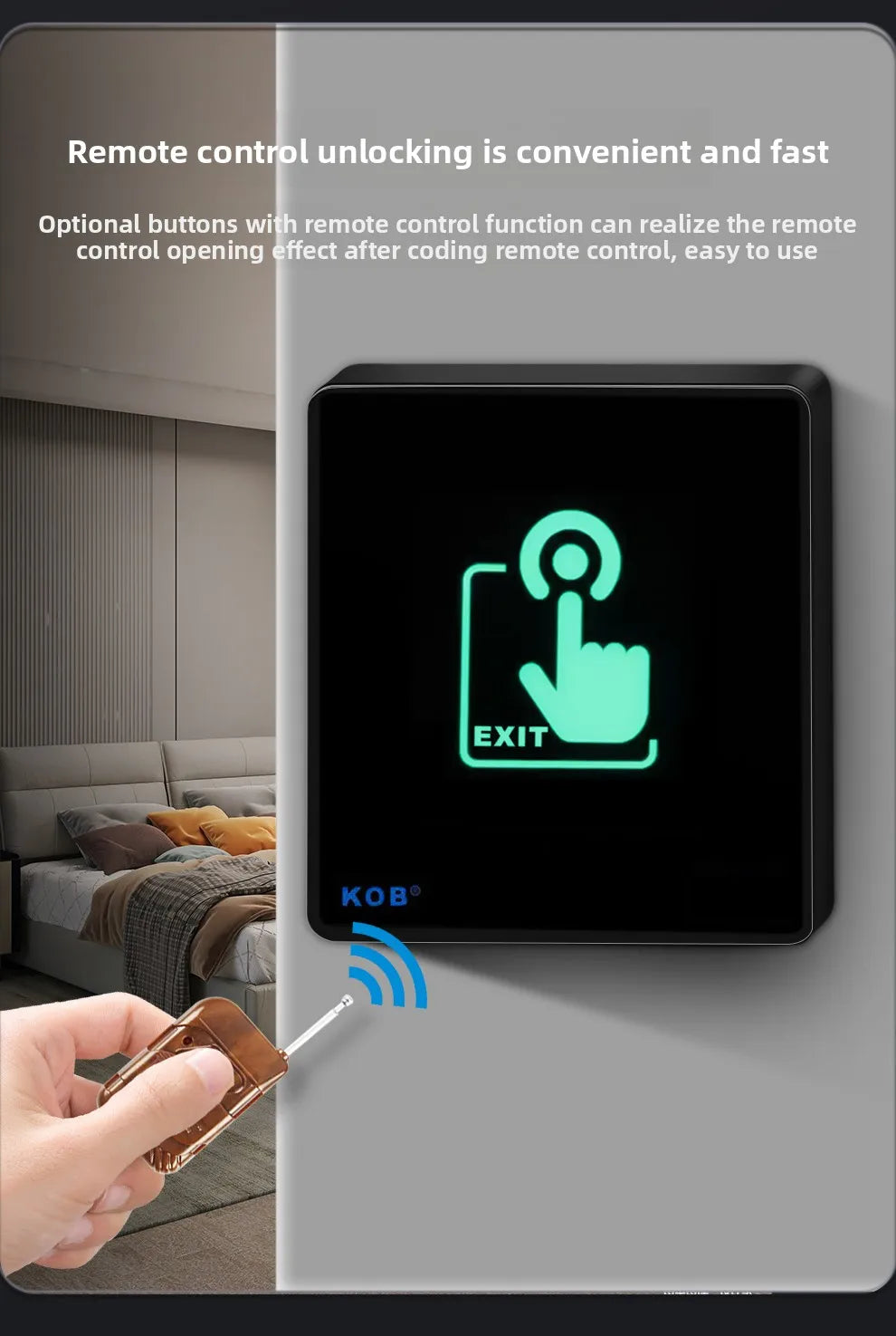 KOB access control switch exit button glass panel touch sensor infrared induction automatic door wireless switch