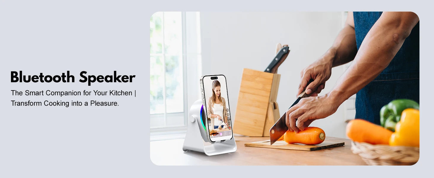5 In 1 RGB Powerful Bluetooth Wireless Speaker Mobile Phone Stands Portable HIFI Sound Subwoofer Boombox Magnetic Tablet Brack