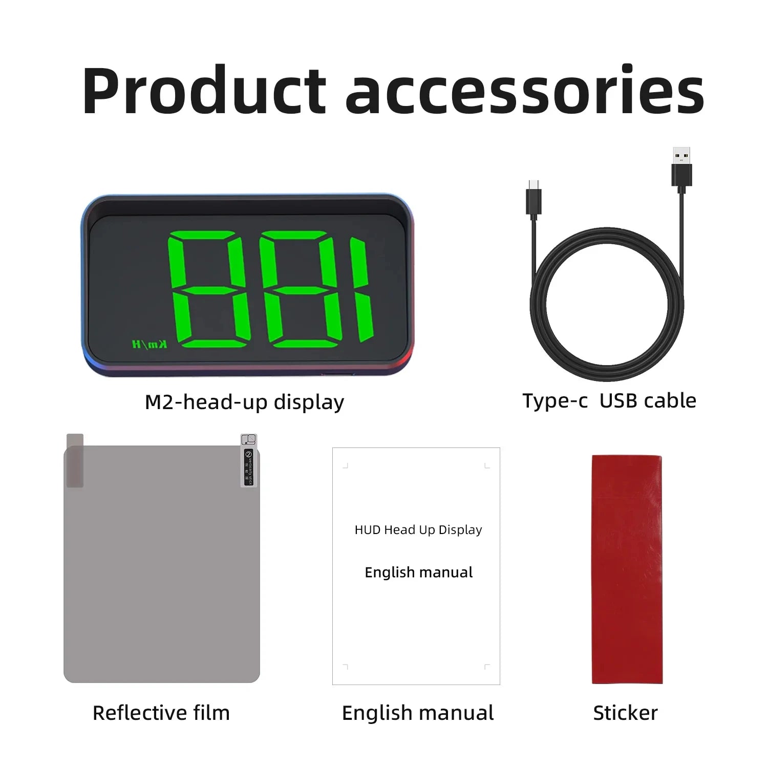 Car Speedometer HUD GPS Head Up Display Digital Speed Meter Windshield Projector For Vehicles Truck Auto Electronics Accessories