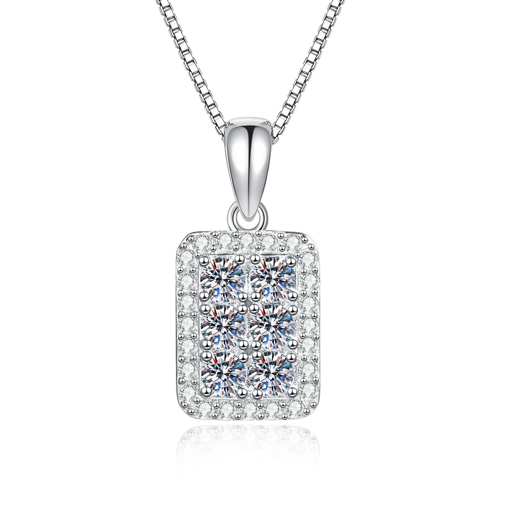 100% 18K Real Platinum PT950 moissanite necklace full of diamonds sparkling simple light luxury pendant clavicle chain