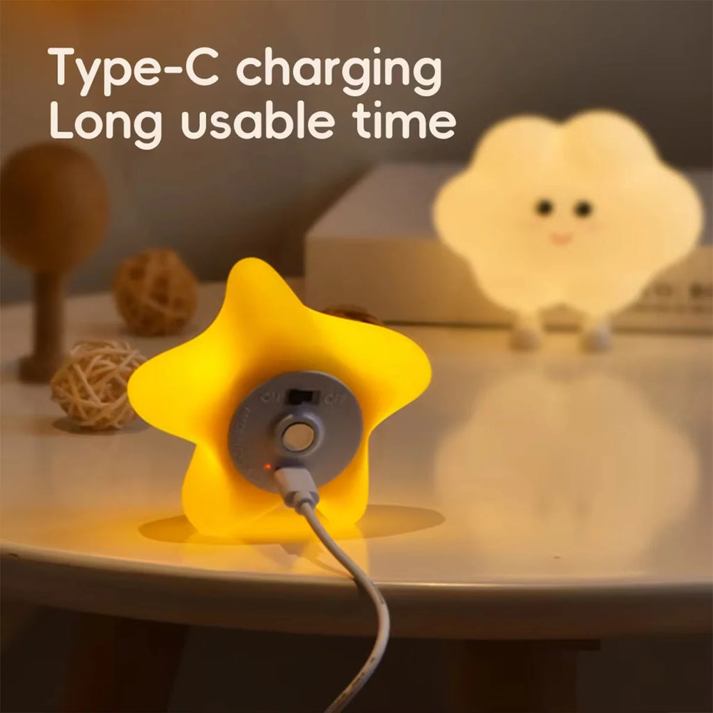 Rechargeable Silicone Led Night Light Wall Lamp Decorative Portable For Bedroom Cute Moon Bedside Baby Dimmable Nursery Sleeping