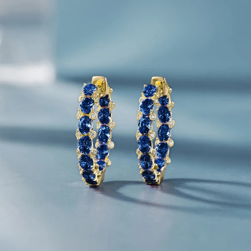 Huitan Aesthetic Women Hoop Earrings Silver Color/gold Color Fashion Daily Party Accessories Elegant Wedding Jewelry Inlaid CZ