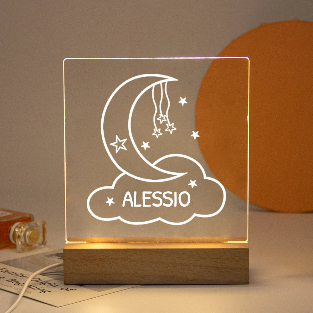 Drop Shipping Personalized Nightlight USB LED Customized Name 3D Lamp  Decoration Bedroom Toys Birthday For Baby Children Gift