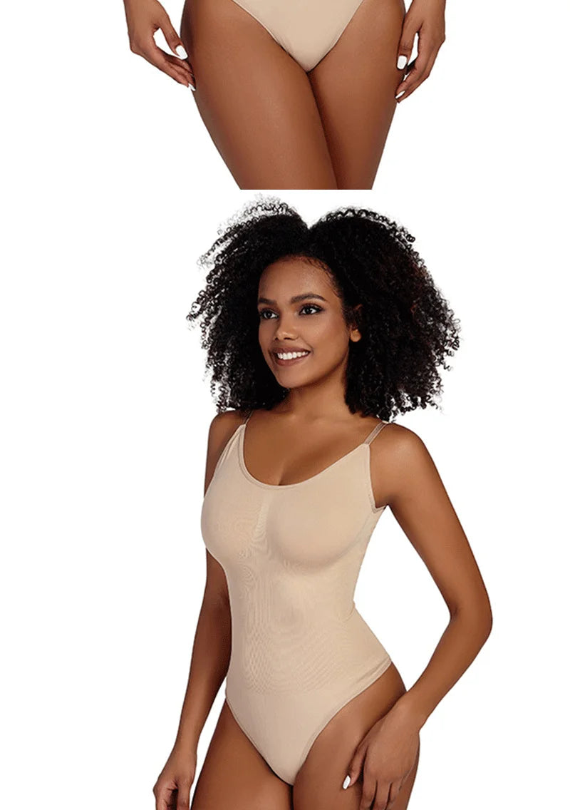 Shapewear Bodysuit with Tummy Control Tight Slimming Body Shaper Thong Bodysuit Crotch with Hooks Reducing and Shapers Jumpsuit