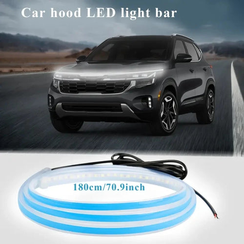 1pc Dynamic meteor Led Car Hood Lights Strip Universal Engine Hood Guide Decorative Light Bar Auto Headlights Car Running Light