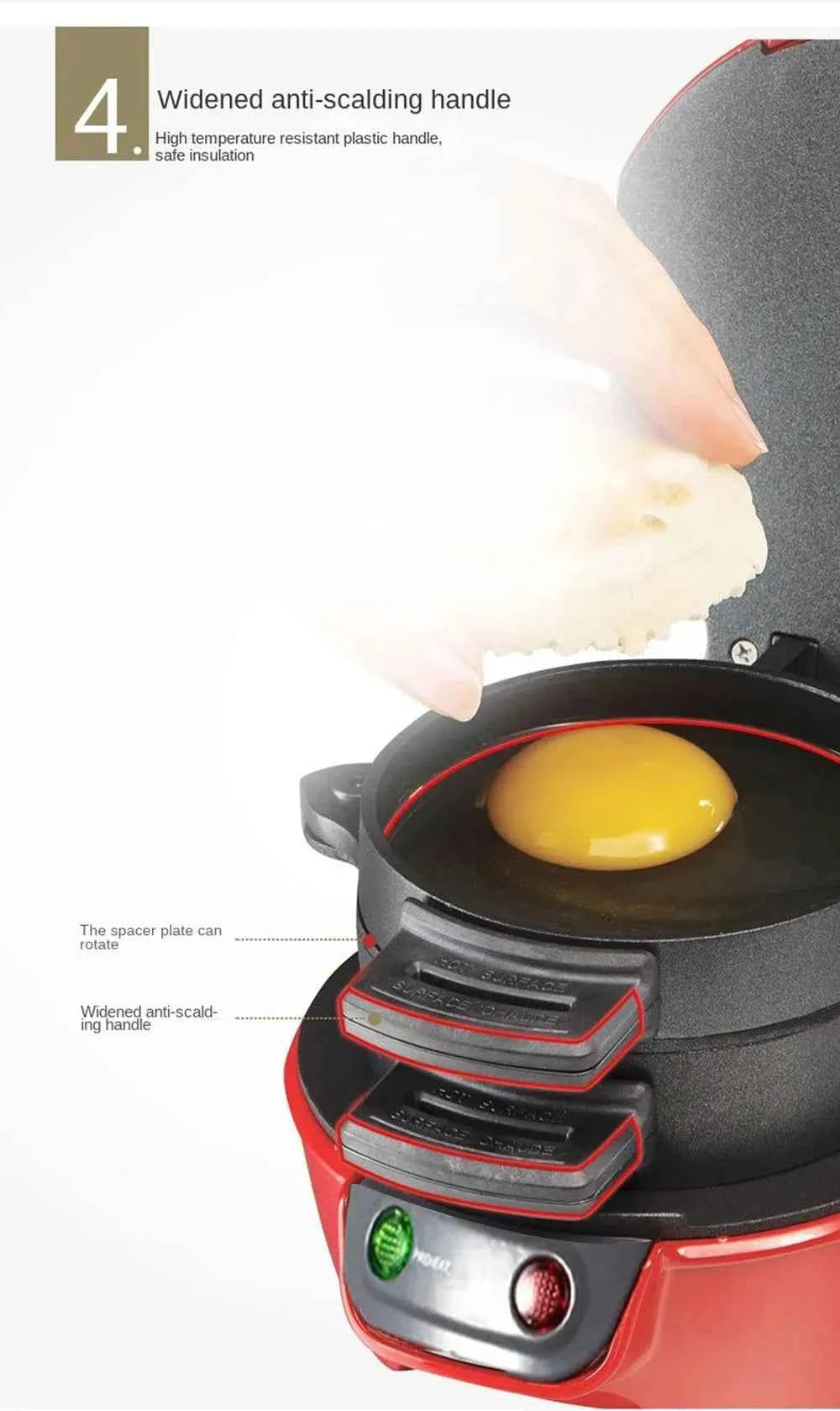 Household Breakfast Machine Hamburg Sandwich Maker With Egg Cooker Ring Machine Bread Sandwich Waffle Machine Burger Press