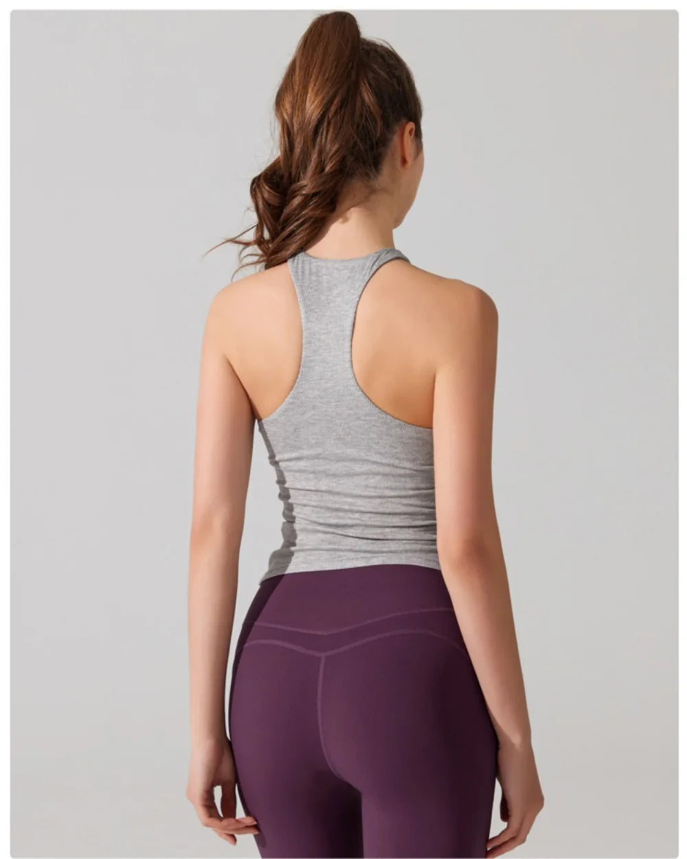 Women's Ribbed Racerback Sports Bra - High-Impact Support for Yoga, Gym & Running | Seamless Anti-Shock Fitness Top