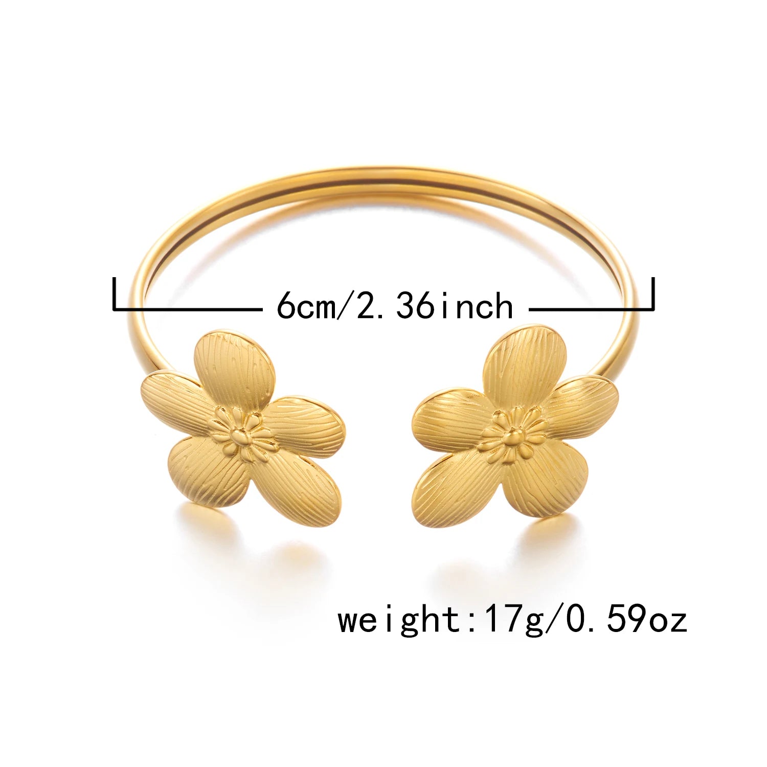 New Classic Sun Moon Pattern Open Bangles Bracelet For Women Gold Color Stainless Steel Heart Cuff Bracelet Hand Ornament Gift