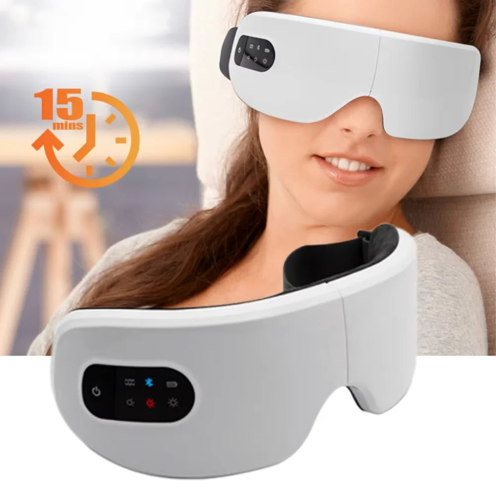 Electric Eye Massager Hot Compress & Vibration Relieves Eye Fatigue Dark Circles Heating Eyes Massage Instrument With Bluetooth