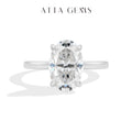 ATTAGEMS Oval Cut 12*8mm 4.5CT D VVS1 Moissanite Rings 925 Sterling Silver for Women Engagement Wedding Luxury Band Jewelry Gift
