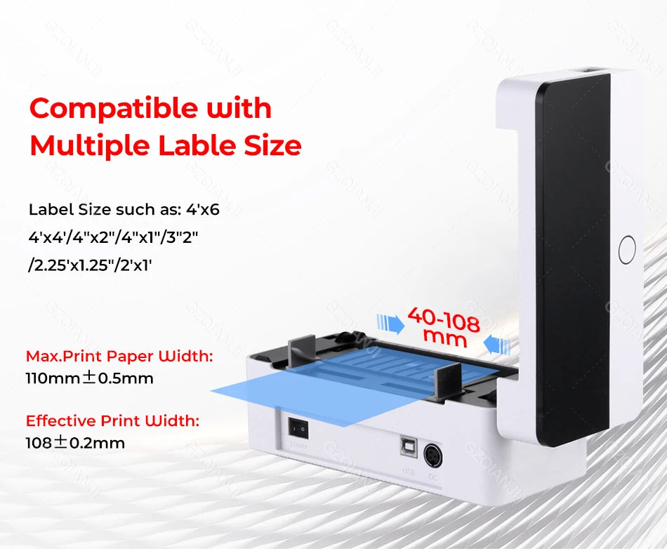 4x6 Shipping Label Printer WiFi Bluetooth USB Thermal Sticker Maker Desktop Barcode Printer for High Speed Express Airway Bill
