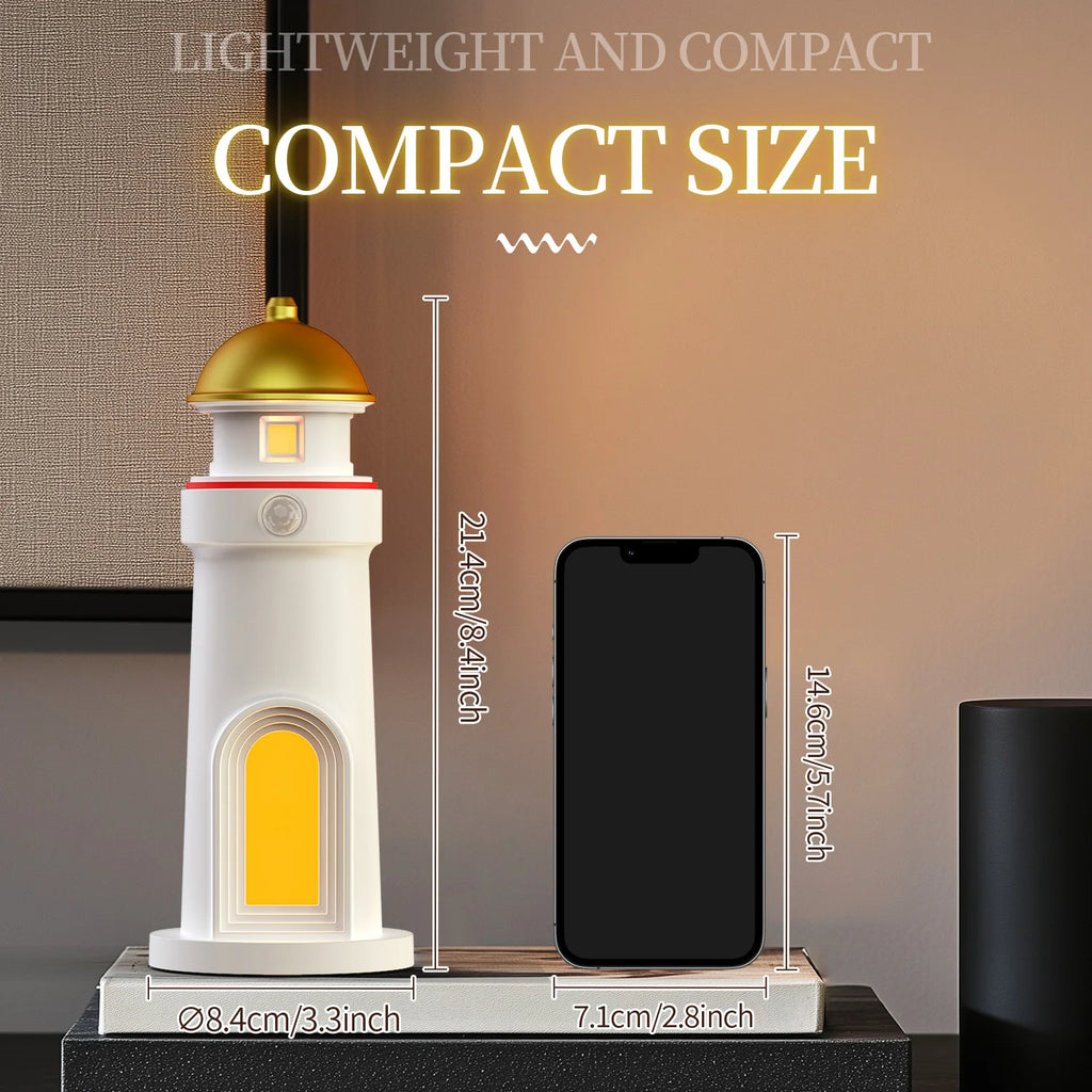 Floating Moon Lamp Projection Lighthouse Lamps Night Light Motion Sensor Light Room Decor Gift Lighthouse Ambient Lights
