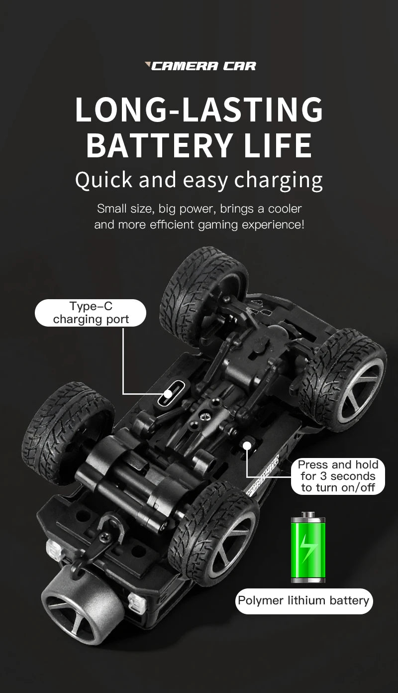 1:64 Mini RC Car 2.4G Remote Contorl Vehicle with Camera WiFi APP Control High Speed Racing Stunt Cars Toy Gift for Kids