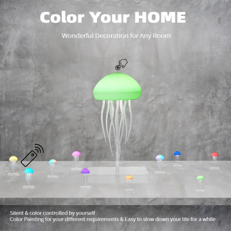 Jellyfish Lamp, Floating Jellyfish Lamp RGB Gradient Jellyfishs Bedside Lamp Rechargeable with Touch Sensor, Christmas Gifts