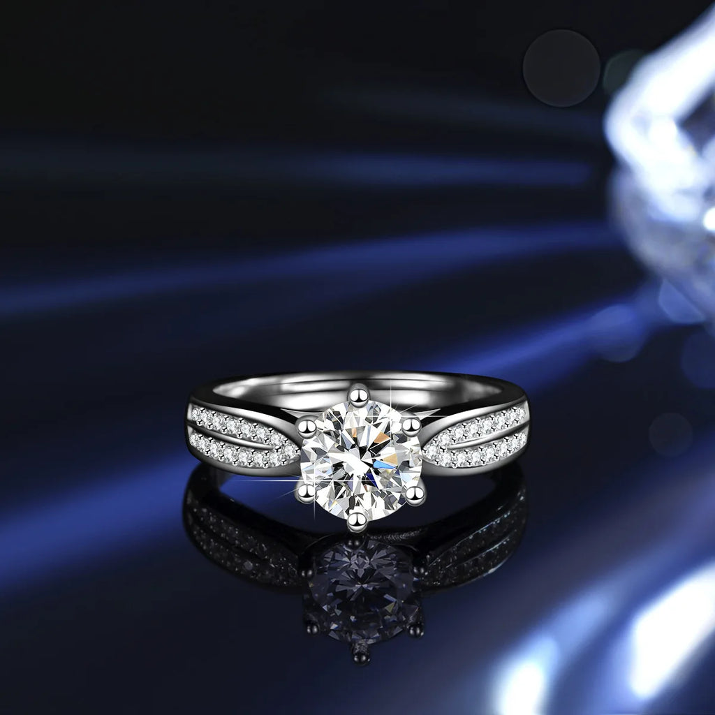 925 Sterling Silver Rings For woman Shining crystal adjustable size Fashion Gifts engagement wedding high quality Jewelry