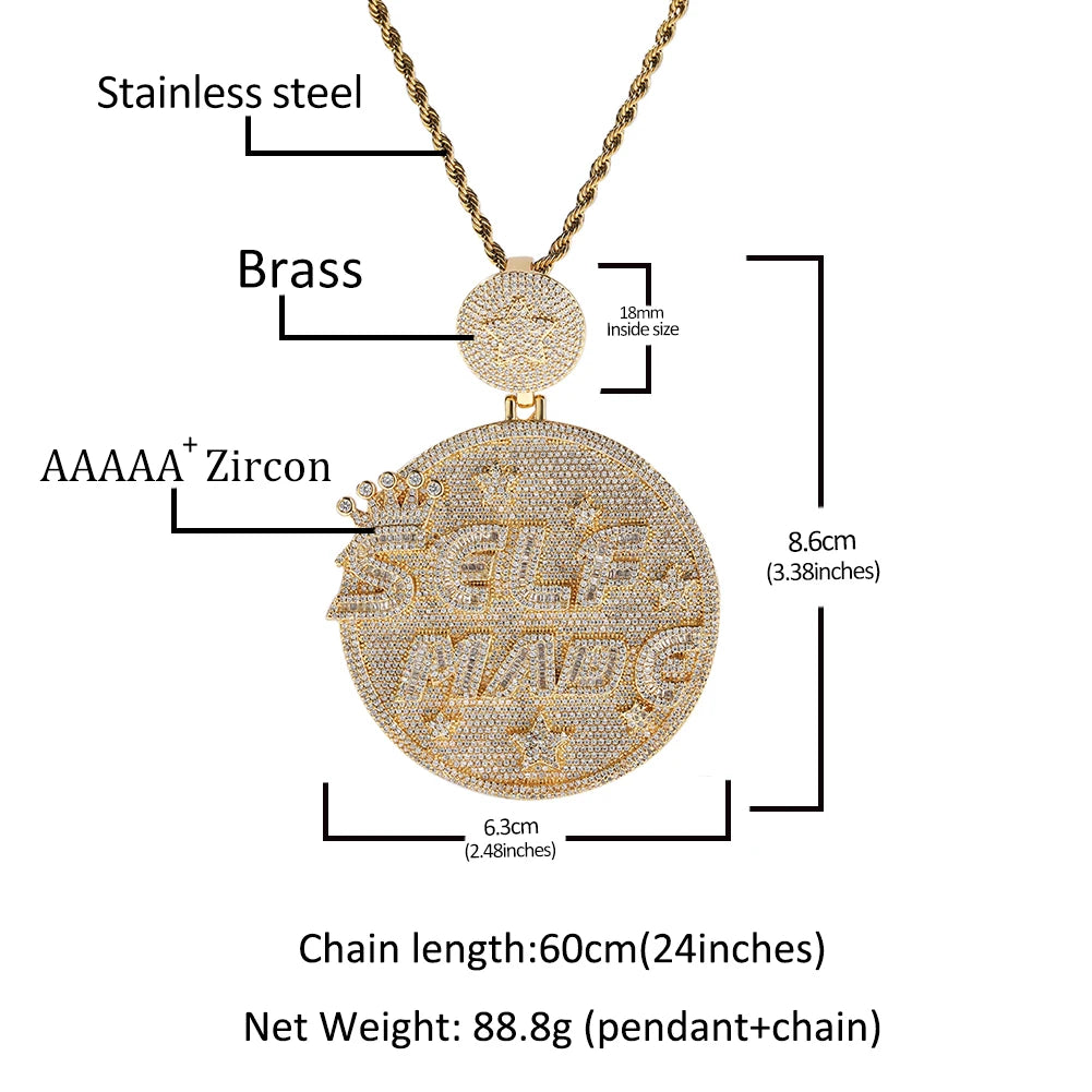UWIN Majestic Hip Hop Pendant - Big & Heavy CZ Star,Unmatched Glamour,Full Pave Bling for Mens Fashion Statements