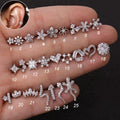 1Pc 20g Helix Piercing Jewelry Conch Rook Lobe Tragus Stud New Rose Gold Color Plants And Animals Cz Cartilage Earring