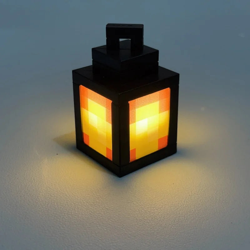 2026 Pixel Style Night Light Portable Lantern Tabletop Ornament 16 Colors RGB Remote DIY Interior Decoration Atmosphere Light
