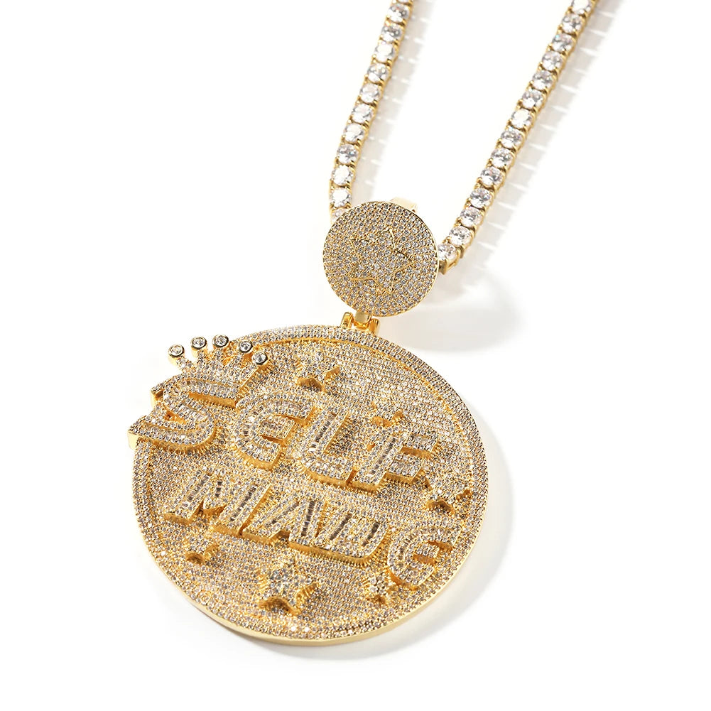 UWIN Majestic Hip Hop Pendant - Big & Heavy CZ Star,Unmatched Glamour,Full Pave Bling for Mens Fashion Statements