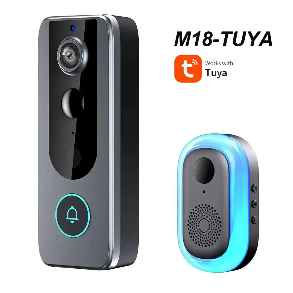 Tuya Doorbell with Camera Wireless Bundle Doorbell Smart Home Wifi Outdoor Waterproof Cam Security Audio Intercom Night Vision
