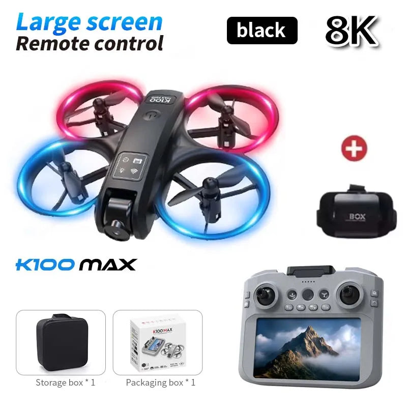 K100 MAX Mini GPS Drone 8K HD Camera Real Time Video Transmis Screen Control Obstacle Avoidance Aerial Photography RC Quadcopter