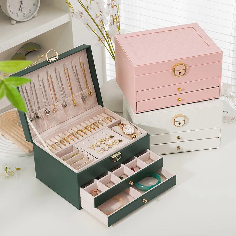 Portable Multi-Functional Home Decoration Storage Box Earring And Jewelry Preservation Box Special Storage Box For Ladies' Item