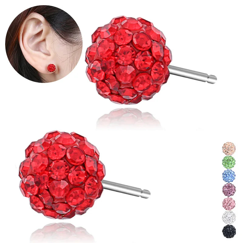New Fashion Jewelry Full Rhinestone Ball Earrings Autumn and Winter Fashion Korean Temperament Earrings for Women Party Gift