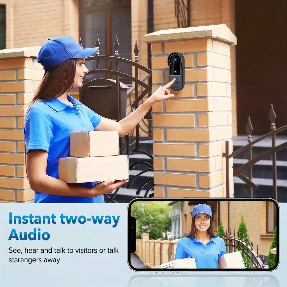 Tuya Doorbell with Camera Wireless Bundle Doorbell Smart Home Wifi Outdoor Waterproof Cam Security Audio Intercom Night Vision