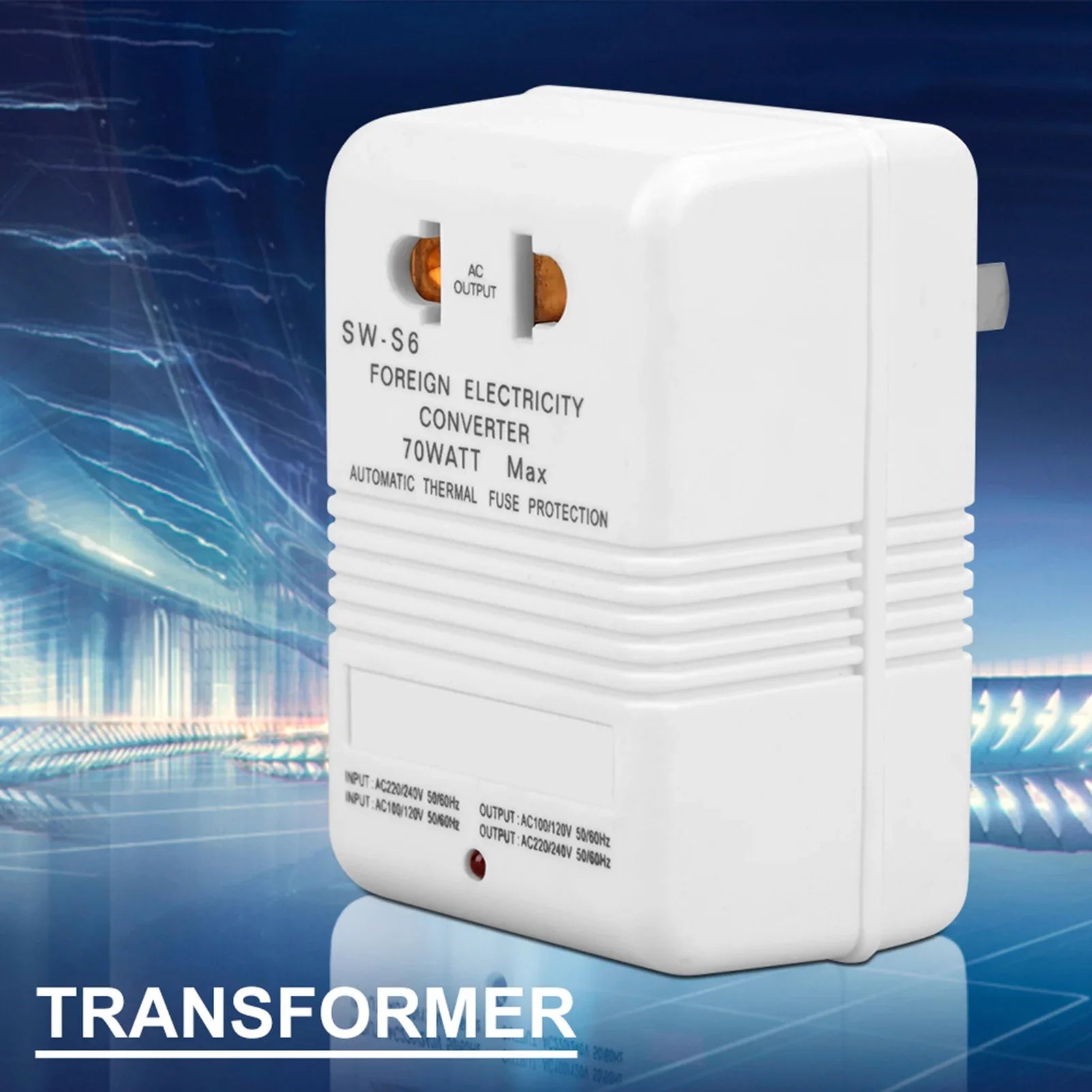 Power Converter Voltage Converter 70W 110V/120V to 220V/240V StepUp&amp Down Voltage Converter Transformer (CN Standard Plug)