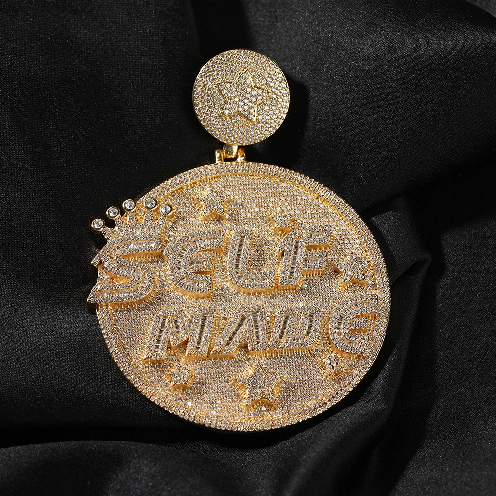 UWIN Majestic Hip Hop Pendant - Big & Heavy CZ Star,Unmatched Glamour,Full Pave Bling for Mens Fashion Statements