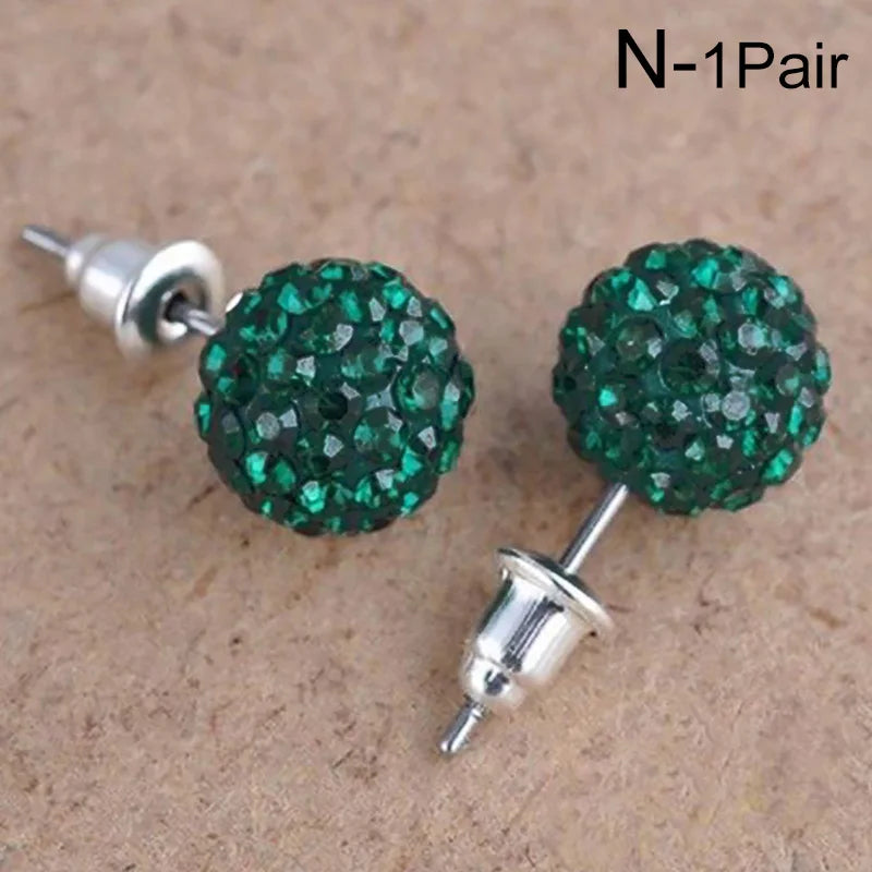 New Fashion Jewelry Full Rhinestone Ball Earrings Autumn and Winter Fashion Korean Temperament Earrings for Women Party Gift