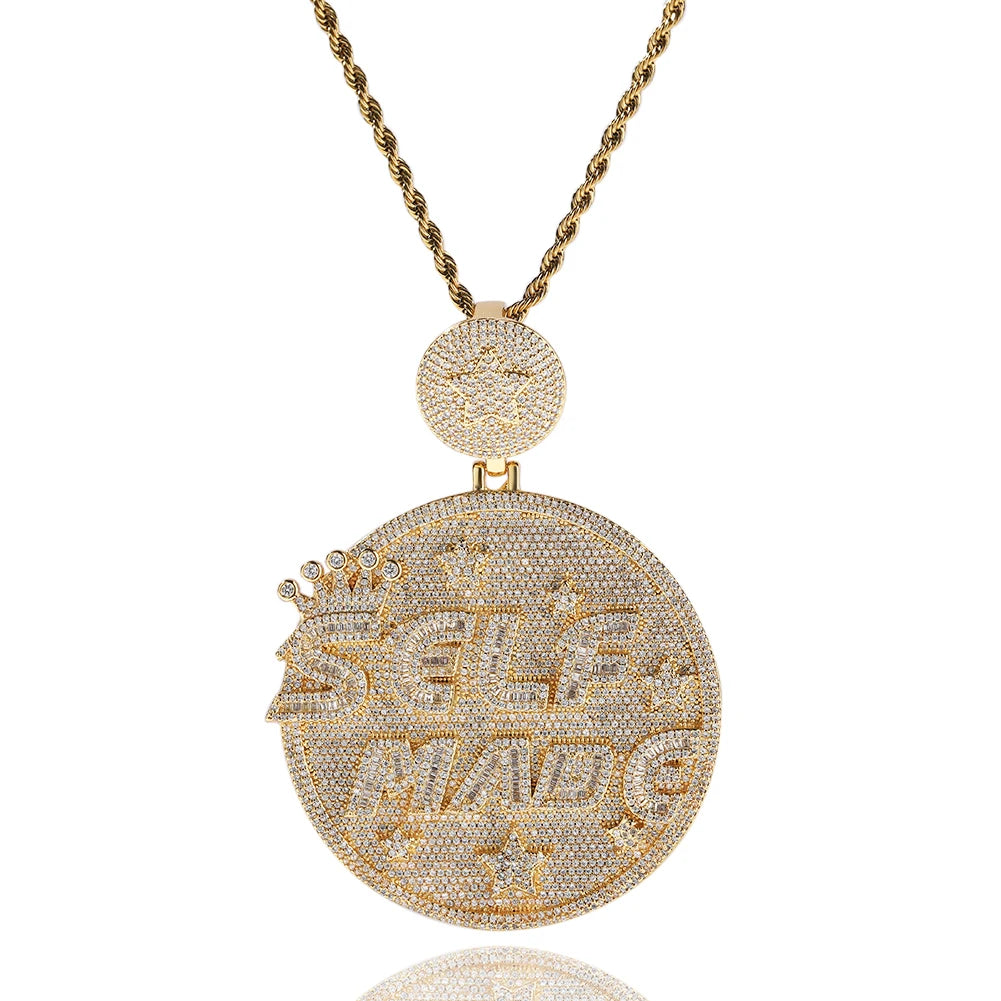 UWIN Majestic Hip Hop Pendant - Big & Heavy CZ Star,Unmatched Glamour,Full Pave Bling for Mens Fashion Statements