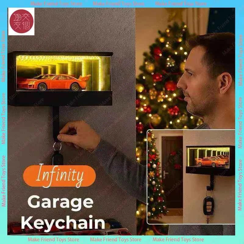 Infinity Garage Keychain Hanger Keypit Garage Key Holder Race Car Key Holder Wall Mount With Led Car Keys Display 3d Keys Rack