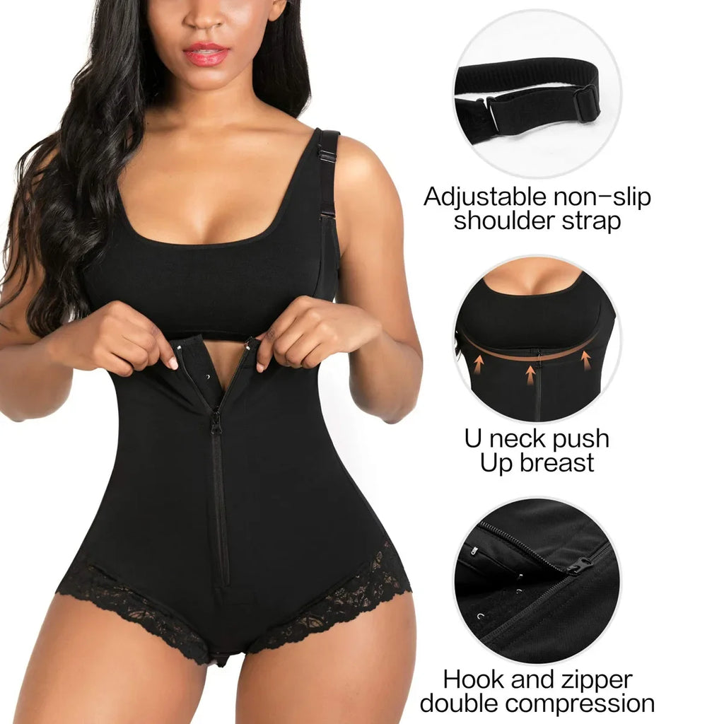 Women Shapewear Bodysuit Tight Corset Slimming Sheath Abdominal Correction Seamless Thong Body Shaper Faja Colombian Postpartum