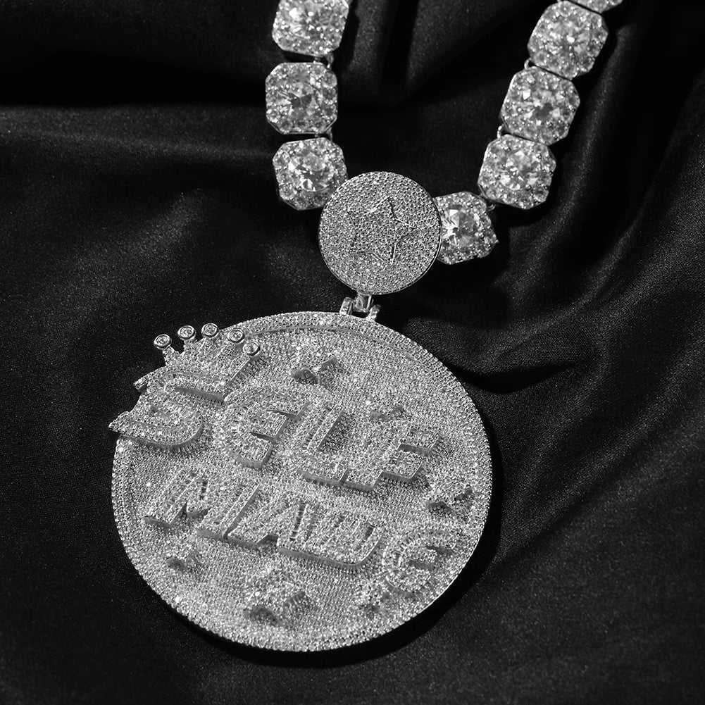 UWIN Majestic Hip Hop Pendant - Big & Heavy CZ Star,Unmatched Glamour,Full Pave Bling for Mens Fashion Statements