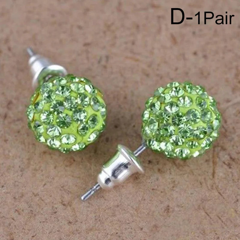 New Fashion Jewelry Full Rhinestone Ball Earrings Autumn and Winter Fashion Korean Temperament Earrings for Women Party Gift
