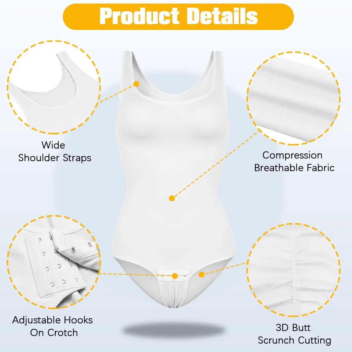 Body Shapewear for Women Seamless Solid Shaping Full Bodysuit Neck Tummy Control Slimming Body Shaper Underwear & Shapewear