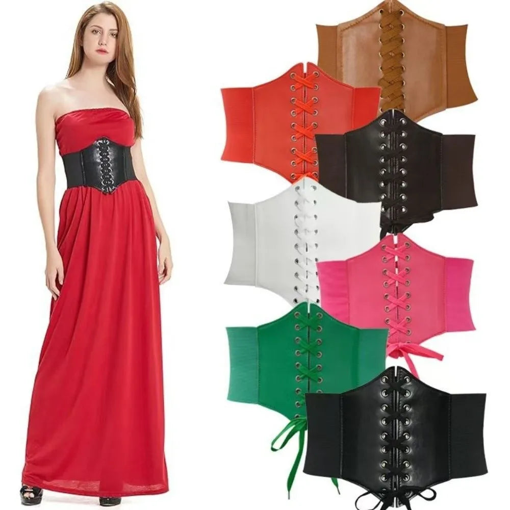 Wide Corset Waist Belt Decorative Slimming Waist Strap External Wear Elastic Design Body Shapewear For Skirts Dress Top Clothes