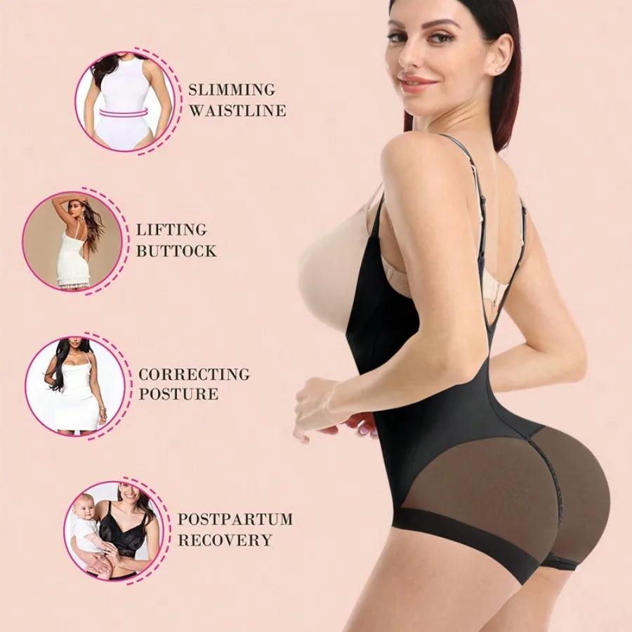Shapewear For Women Tummy Control Bodysuits Waist Trainer Body Shaper Slimming Underwear Open Bust Compression Belly Girdles
