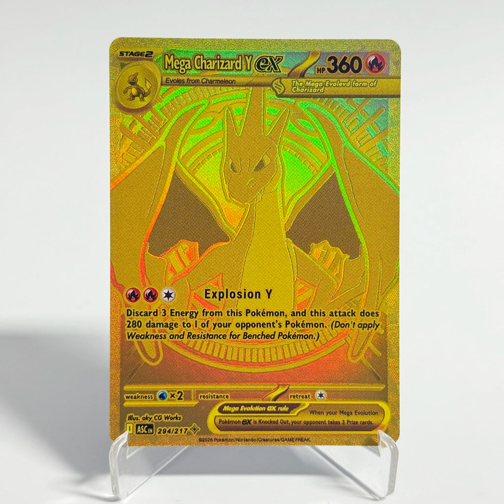 PKM PTCG Card ASC/MEG/PFL Mega Charizard Y ex Lucario Gardevoir Rare Card Replica Proxy Game Cards English