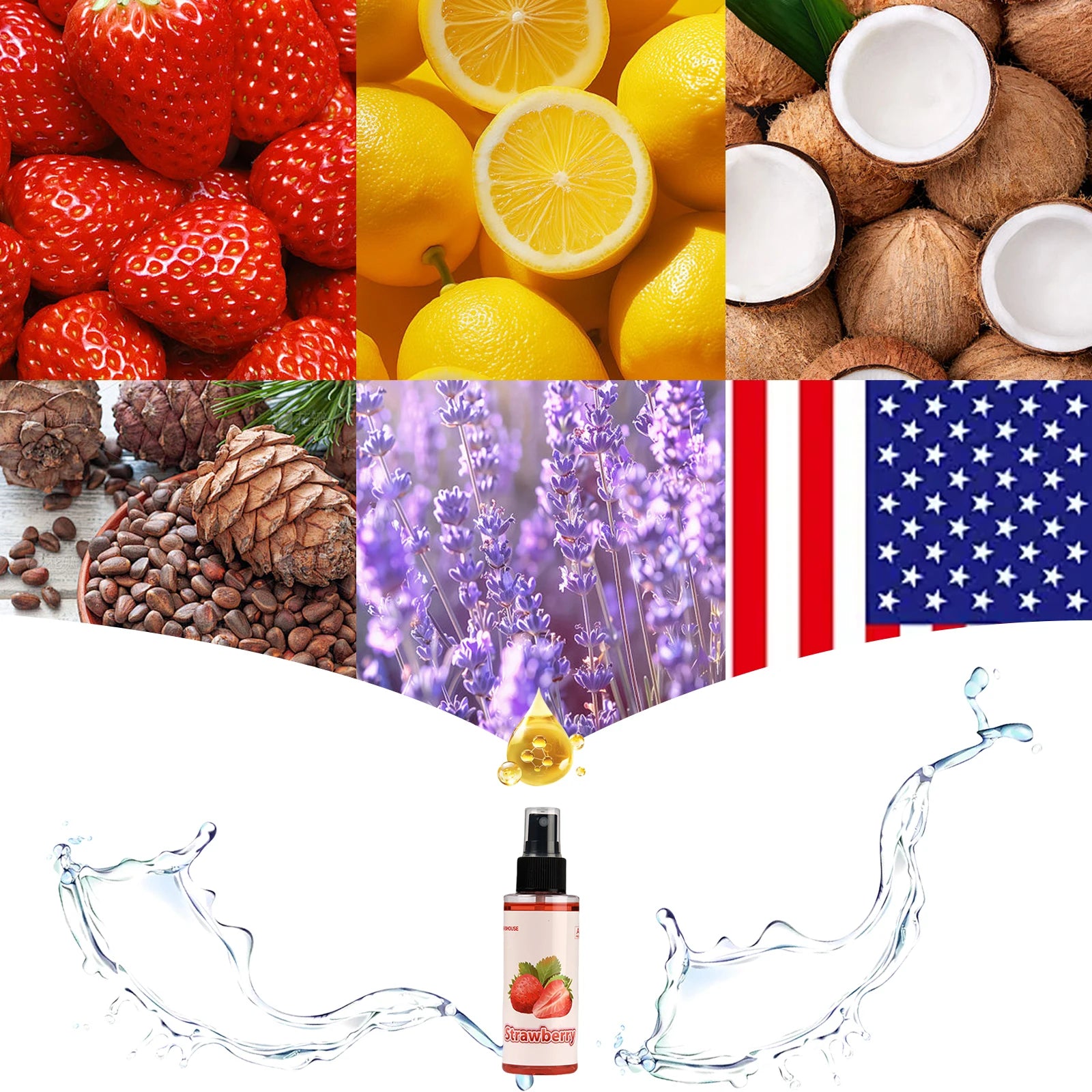 100ml STRAWBERRY-Scented Hand-Sprayed Air Freshener – Car Spray, Home Air Purifying & Deodorizing Fragrance