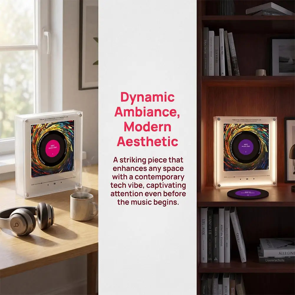 IN STOCK NFC Sensing Song Player With 9 empty discs&Night Light Automatic Singing Refrigerator Magnetic Rotary Disc Machine Gift
