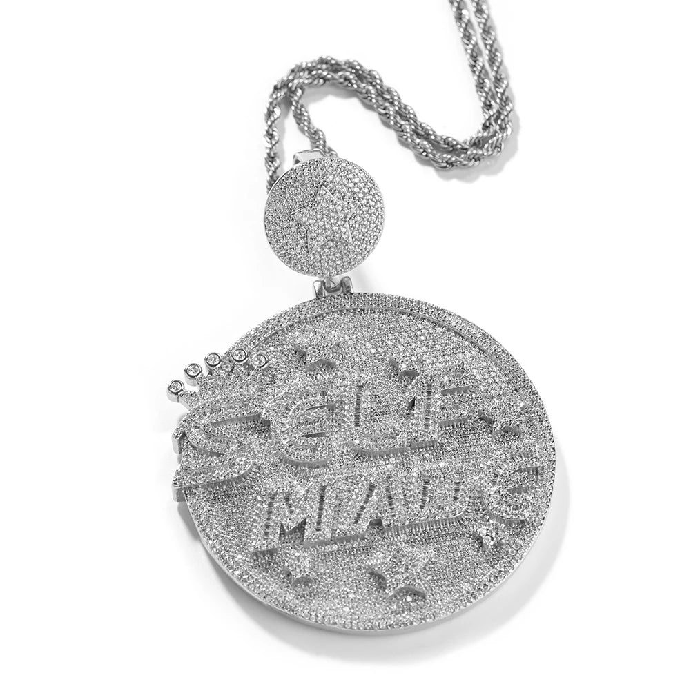 UWIN Majestic Hip Hop Pendant - Big & Heavy CZ Star,Unmatched Glamour,Full Pave Bling for Mens Fashion Statements
