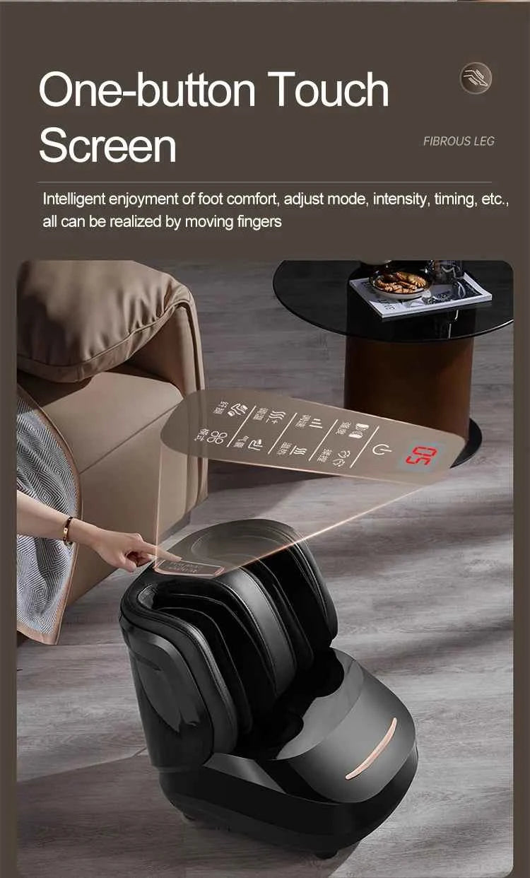 High Quality Air Pressure Electric Hot Heater Foot Massager Machine Vibrate Roller Bath Kneading Leg Foot Full Wrap Massage