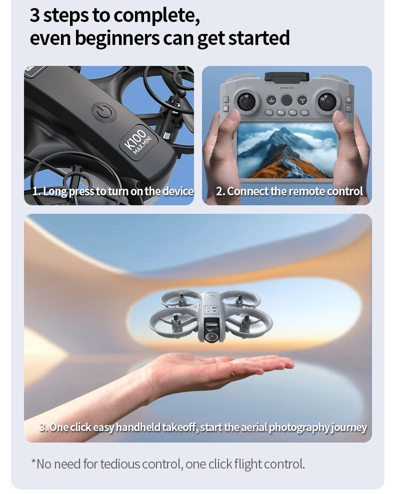 K100 MAX Mini GPS Drone 8K HD Camera Real Time Video Transmis Screen Control Obstacle Avoidance Aerial Photography RC Quadcopter