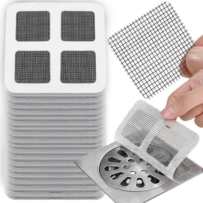 Disposable Hair Catchers for Shower Mesh Shower Drain Covers Floor Sink Strainer Filter Mesh Stickers Bathroom Accessories