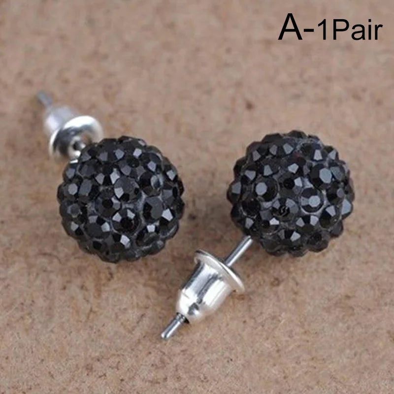 New Fashion Jewelry Full Rhinestone Ball Earrings Autumn and Winter Fashion Korean Temperament Earrings for Women Party Gift