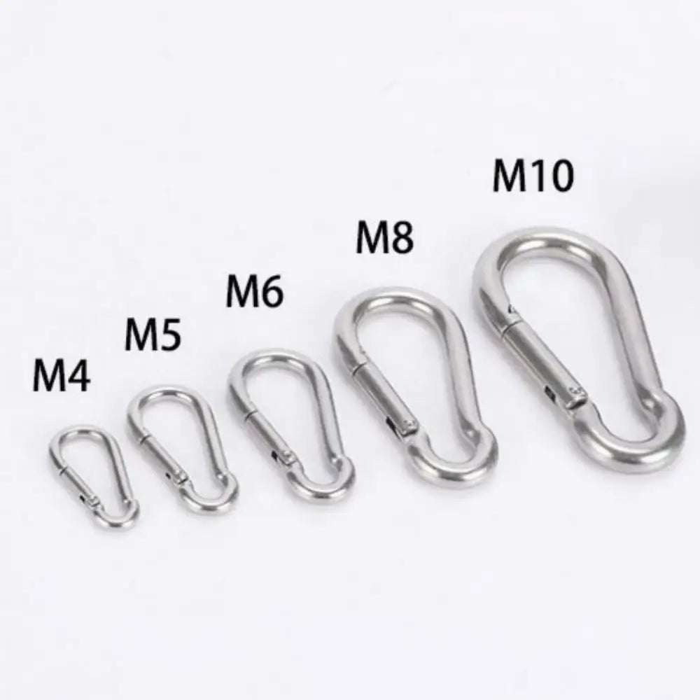1pc Spring Hook Quick Link Spring Snap Carabiner M4 M5 M6 M8 M10 304 Stainless Steel Lock Ring Hook Climbing Safety Buckle