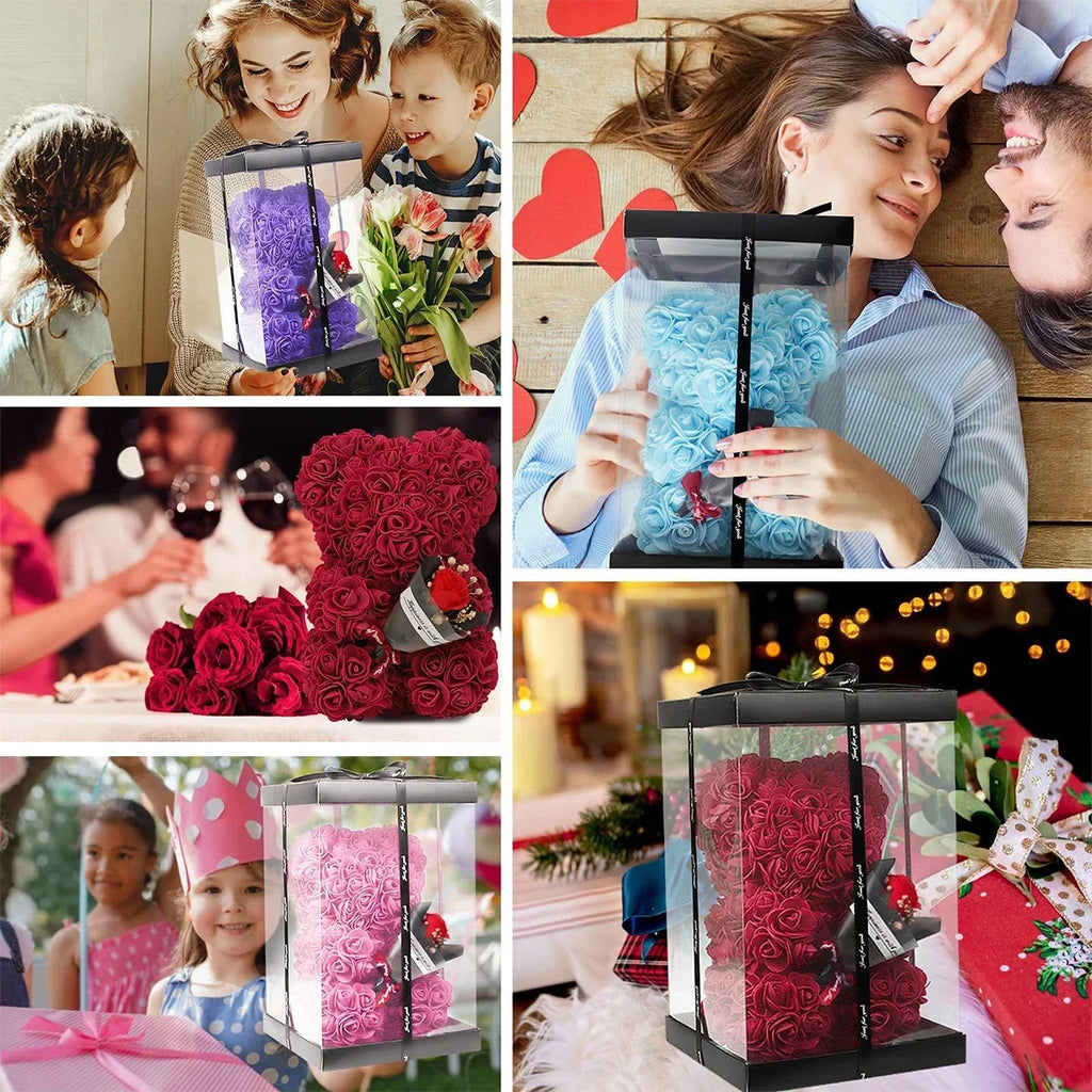 1pc 25m Artificial Flower Eternal Rose Teddy Bear for Mom Mother's Day Birthday Valentine's Day Anniversary Gifts & Decorations